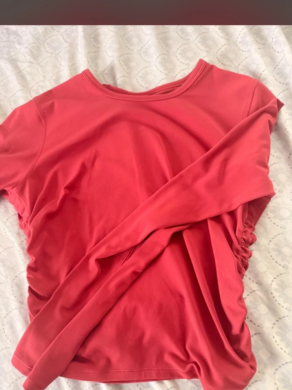 lululemon athletica Long Sleeve Crew Top in Coral
